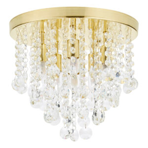 Spa Celeste 6-Light Flush Ceiling Light Crystal Glass and Satin Brass - SPA-24870-SBRS