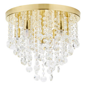 Spa Celeste 9-Light Flush Ceiling Light Crystal Glass and Satin Brass - SPA-24871-SBRS