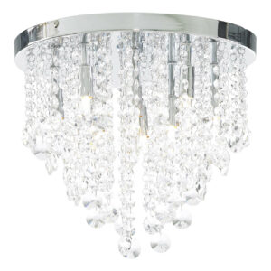 Spa Celeste 9-Light Flush Ceiling Light Crystal Glass and Chrome - SPA-24871-CHR