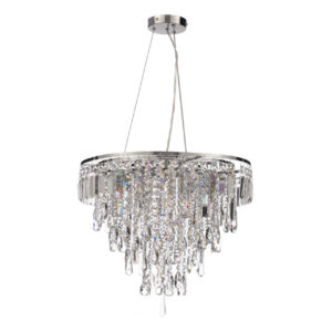 Spa Pro Bresna 6-Light Pendant Light Crystal Glass and Chrome - SP-25202-CHR