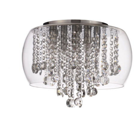 Spa Pro Nore Encased Flush Light Crystal Glass and Chrome - SP-25211-CHR