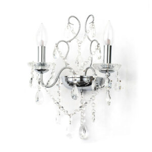 Spa Pro Annalee 2-Light Wall Light Crystal Glass and Chrome - SP-25253-CHR