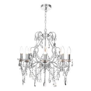 Spa Pro Annalee 8-Light Chandelier Crystal Glass and Chrome - SP-25255-CHR