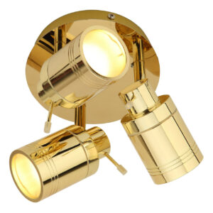 Spa Scorpius 3-Light Ceiling Spotlight Brass - SPA-27405-BRS