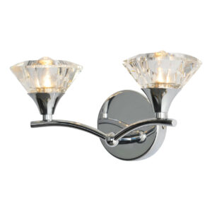 Spa Reena 2-Light Wall Light Clear Glass and Chrome - SPA-29195-CHR