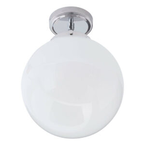 Spa Porto Single Globe Semi-Flush Ceiling Light Opal and Chrome - SPA-31309-CHR