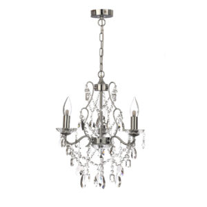 Spa Pro Annalee 3-Light Chandelier Crystal Glass and Chrome - SP-31449-CHR