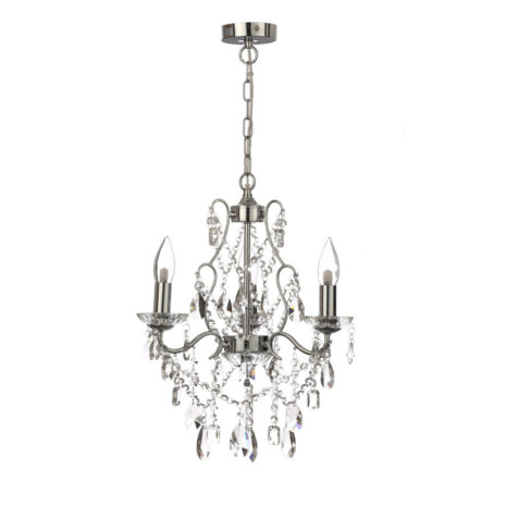 Spa Pro Annalee 3-Light Chandelier Crystal Glass and Chrome - SP-31449-CHR