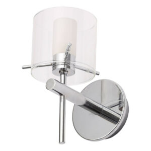 Spa Gene Single Cylinder Wall Light Clear Glass and Chrome - SPA-31725-CHR