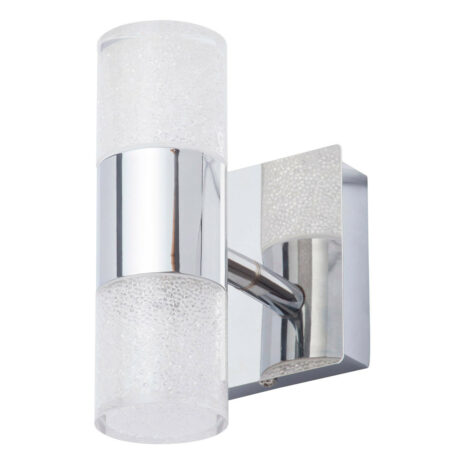 Spa Oslo LED Wall Up/Down Light 10W Warm White Crackle Effect and Chrome - SPA-31730-CHR