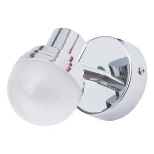 Spa Milan LED Single Wall Spotlight 5W Warm White Opal and Chrome - SPA-31732-CHR