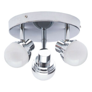 Spa Milan LED 3-Light Ceiling Spotlight 15W Warm White Opal and Chrome - SPA-31733-CHR