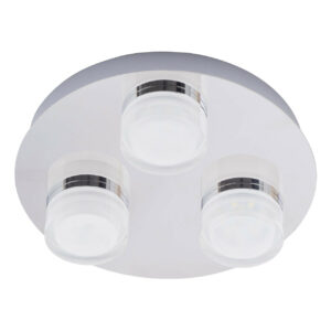 Spa Amalfi LED 3-Light Ceiling Spotlight 15W Cool White Opal and Chrome - SPA-31736-CHR