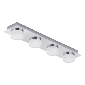 Spa Amalfi LED 4 Flush Light Bar Spotlight 20W Cool White Opal and Chrome - SPA-31737-CHR