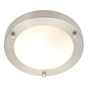 Spa 180mm Delphi Flush Ceiling Light Opal Glass and Satin Nickel - SPA-34049-SNIC