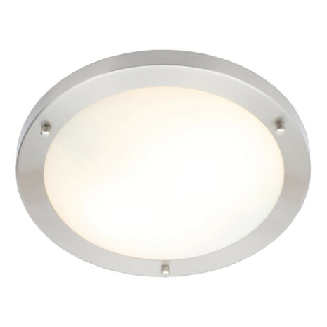 Spa 310mm Delphi Flush Ceiling Light Opal Glass and Chrome - SPA-34050-CHR