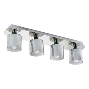 Spa Patras 3-Light Flush Ceiling Light Smoke Glass and Chrome - SPA-35809-CHR