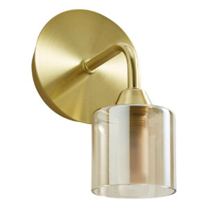 Spa Patras Single Wall Light Champagne Glass and Satin Brass - SPA-35811-CHAMP