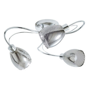 Spa Veria 3-Light Flush Ceiling Light Smoke Glass and Chrome - SPA-35828-CHR