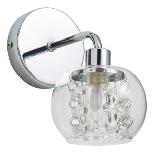 Spa Megara Single Wall Light Decorative Crystal Clear Glass and Chrome - SPA-35842-CLR