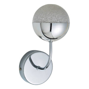 Spa Rhodes LED Single Wall Light 5W Cool White Crackle Effect and Chrome - SPA-36300-CHR