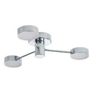 Spa Edessa LED 3-Light Flush Ceiling Light 15W Cool White Opal and Chrome - SPA-36310-CHR