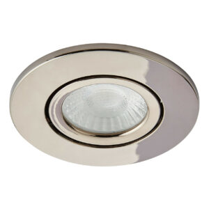 Spa Como LED Tiltable Fire Rated Downlight 5W Dimmable Cool White Brushed Chrome IP65 - SPA-38571-BCHR