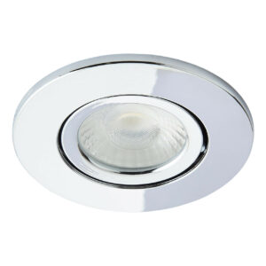 Spa Como LED Tiltable Fire Rated Downlight 5W Dimmable Cool White Chrome IP65 - SPA-38571-CHR