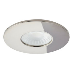 Spa Rhom LED Fire Rated Downlight 8W Dimmable IP65 Tri-Colour CCT Black Chrome - SPA-38572-BCHR