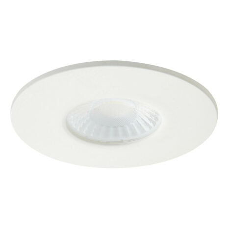 Spa Rhom LED Fire Rated Downlight 8W Dimmable IP65 Tri-Colour CCT Matt White - SPA-38572-MWHT