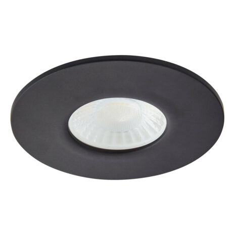 Spa Rhom LED Fire Rated Downlight 8W Dimmable IP65 Tri-Colour CCT Satin Black - SPA-38572-SBLK