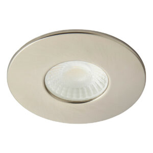 Spa Rhom LED Fire Rated Downlight 8W Dimmable IP65 Tri-Colour CCT Satin Nickel - SPA-38572-SNIC