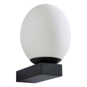 Spa Aglos LED Single Globe Wall Light 3W Cool White Opal Glass and Black - SPA-38573-TBLK