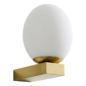 Spa Aglos LED Single Globe Wall Light 3W Cool White Opal Glass and Satin Brass - SPA-38573-SBRS