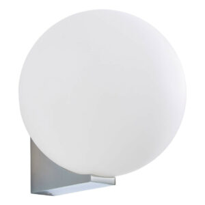 Spa Thiva Single Globe Wall Light Opal Glass and Chrome - SPA-38576-CHR