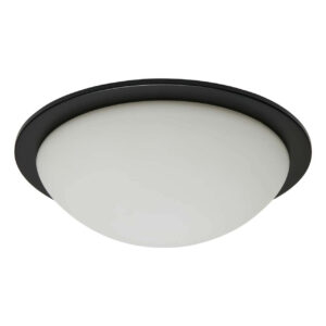 Spa OPIE 12W LED Flush Ceiling Light Cool White Matt Black - SPA-41694-MBLK