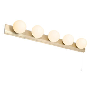 Spa Ara Hollywood Vanity Light Bar with Pull Switch Satin Brass - SPA-PR13145-SBRS