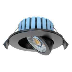 Spa EDEN LED Tiltable Fire Rated Downlight 7W Dimmable Tri-Colour CCT 60° Black - SPA-41111-BLK