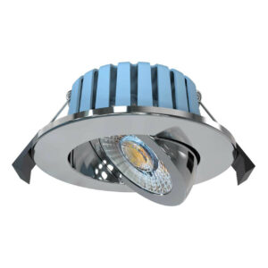 Spa EDEN LED Tiltable Fire Rated Downlight 7W Dimmable Tri-Colour CCT 60° Chrome - SPA-41111-CHR