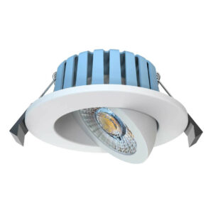 Spa EDEN LED Tiltable Fire Rated Downlight 7W Dimmable Tri-Colour CCT 60° White - SPA-41111-WHT