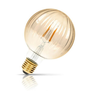 Prolite Globe LED Light Bulb Dimmable Ribbed E27 4W Extra Warm White Gold - PUM/LEDFIL/4W/ESGD
