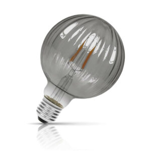 Prolite Globe LED Light Bulb Dimmable Ribbed E27 4W Extra Warm White Smoke - PUM/LEDFIL/4W/ESEPD