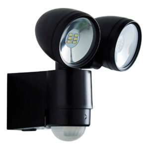 Zink SIROCCO LED Twin Security Spotlight 6W Daylight Black - ZN-23454-BLK