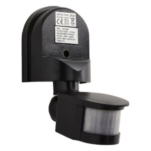 Zink PIR Sensor 180° Dion Black 12-Metre Range - ZN-25151-BLK