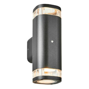 Zink EOS Outdoor Up and Down Wall Light with Dusk til Dawn Sensor Black - ZN-35072-BLK