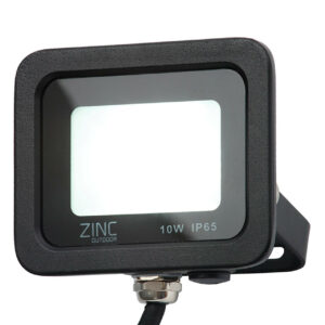 Zink OTLEY LED Slimline Floodlight 10W Daylight 180° Black - ZN-34354-BLK