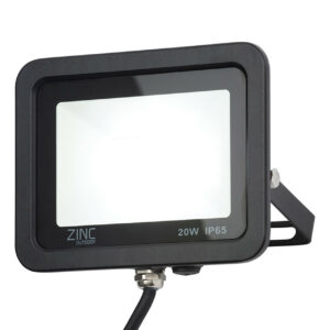 Zink OTLEY LED Slimline Floodlight 20W Daylight 180° Black - ZN-34355-BLK