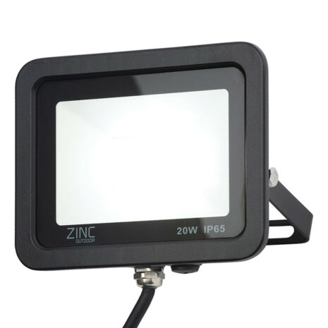 Zink OTLEY LED Slimline Floodlight 20W Daylight 180° Black - ZN-34355-BLK