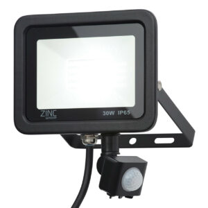 Zink RYE LED PIR Slimline Floodlight 30W Daylight 180° Black - ZN-34361-BLK