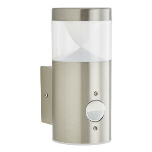 Zink POLLUX 4W LED Outdoor Wall Lantern with PIR Stainless Steel - ZN-38616-SST